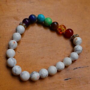 7 Chakra bracelet with howlite beads