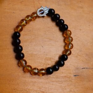 Black Tourmaline Bracelet With Citrine