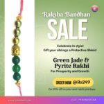 Green Jade & Pyrite Rakhi