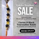 Citrine & Black Tourmaline Rakhi