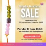Peridot and Rose Quartz Rakhi