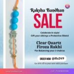 Feroza & Clear Quartz Rakhi