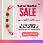 Clear Quartz Rudraksha Rakhi