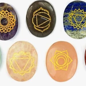 7 CHAKRA PALM STONES OVAL