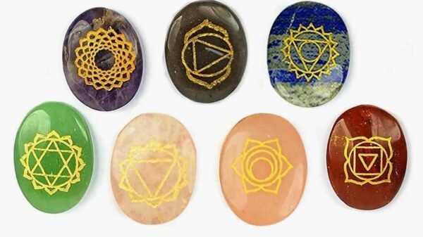 7 CHAKRA PALM STONES OVAL