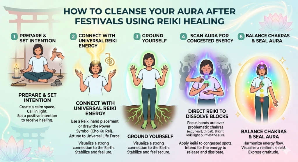 How to Cleanse Your Aura After Festivals Using Reiki Healing