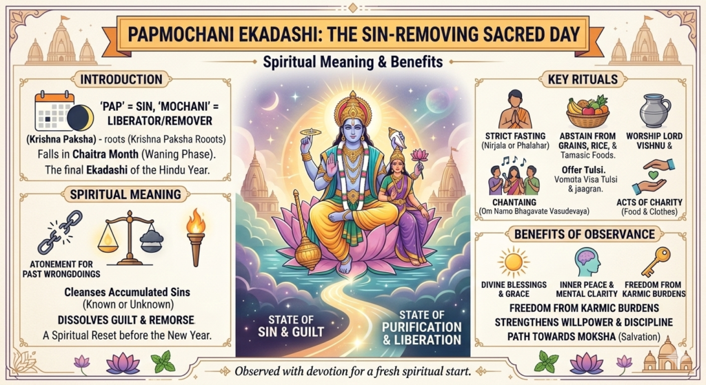 papmochani ekadashi significance, ekadashi fasting benefits, spiritual purification, hindu fasting rituals