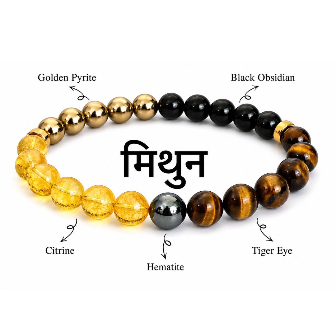Gemini Zodiac Healing Bracelet – Crystal Bracelet for Focus, Confidence & Protection